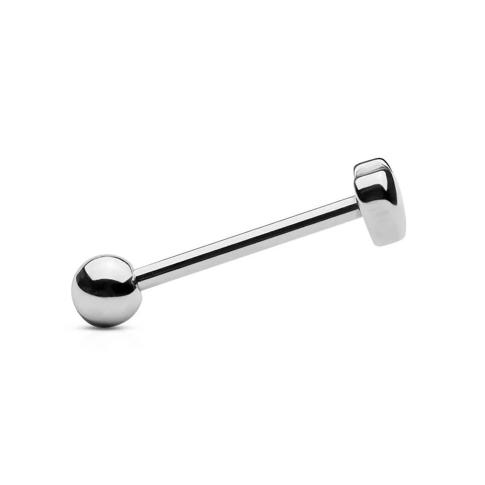 5mm Heart Tongue Ring Stainless Steel 14G 5/8” Piercing Barbell - Picture 2 of 2